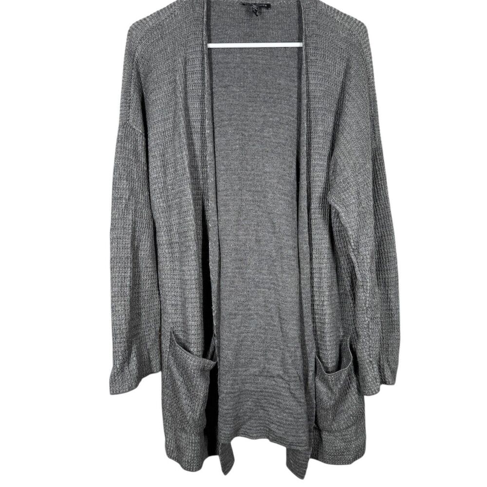 Eileen Fisher Womens Longline Gray Cardigan Sz L Organic Modest Chunky Minimal